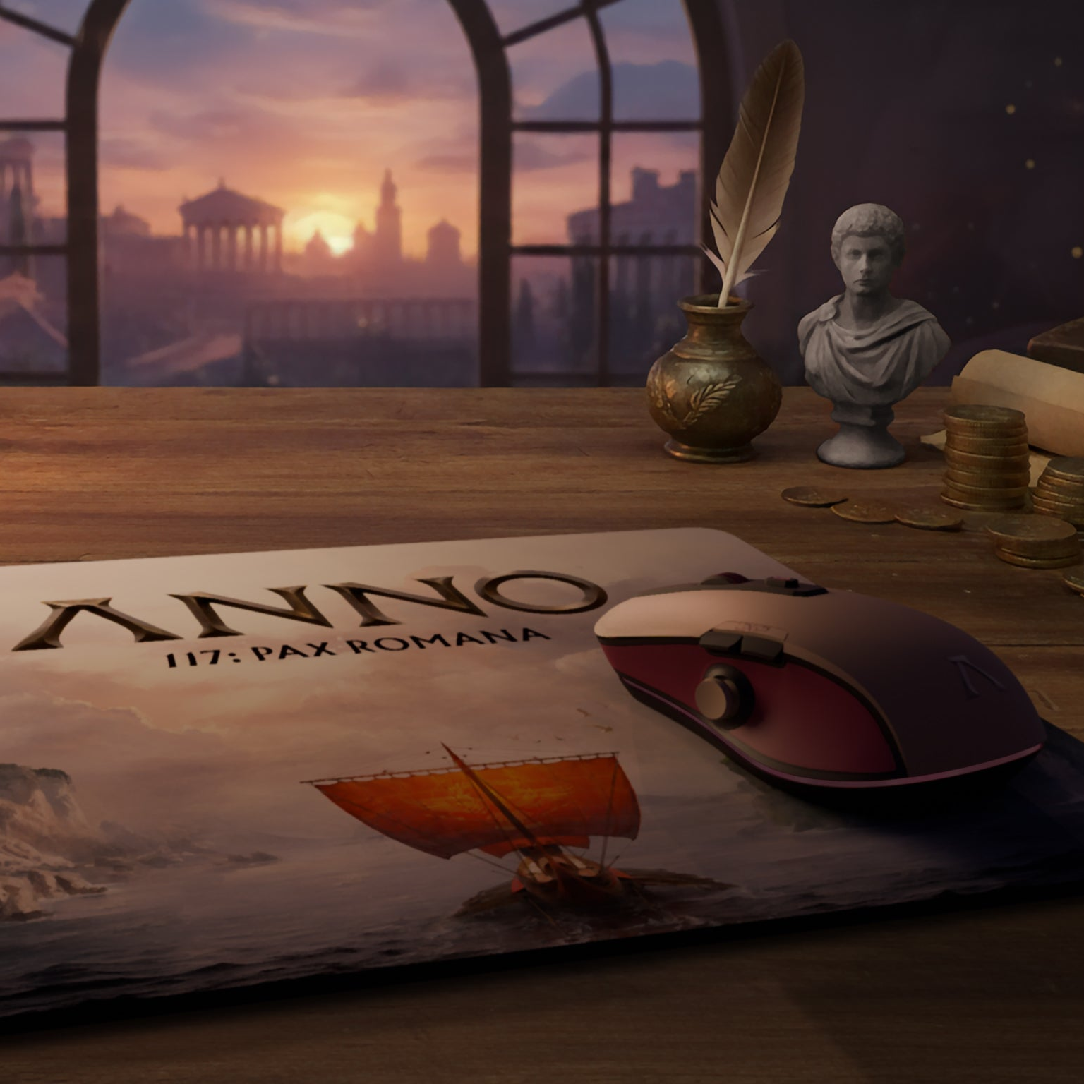 FLEX Kabellose Maus mit Mauspad – Anno 117: Pax Romana