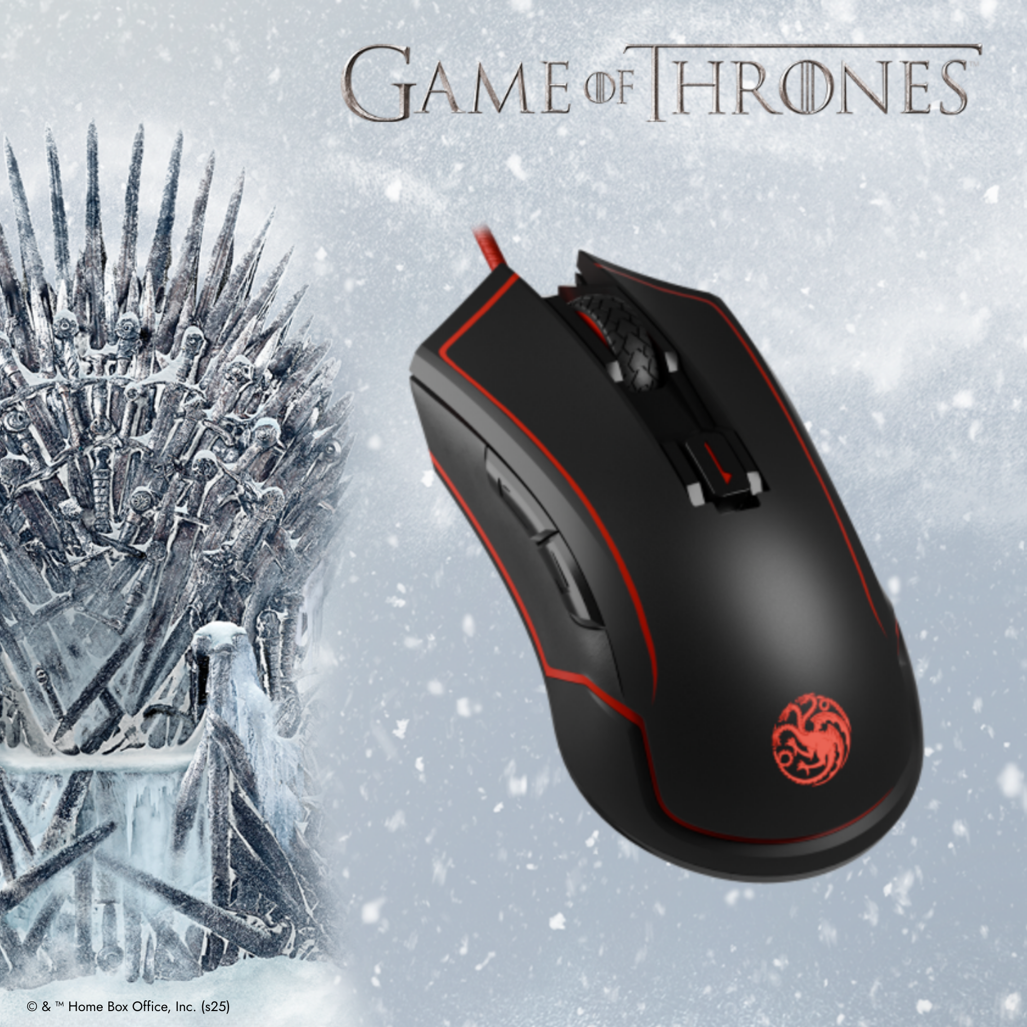 Kabellose Maus mit Keramikfüßen – Game of Thrones – Targaryen