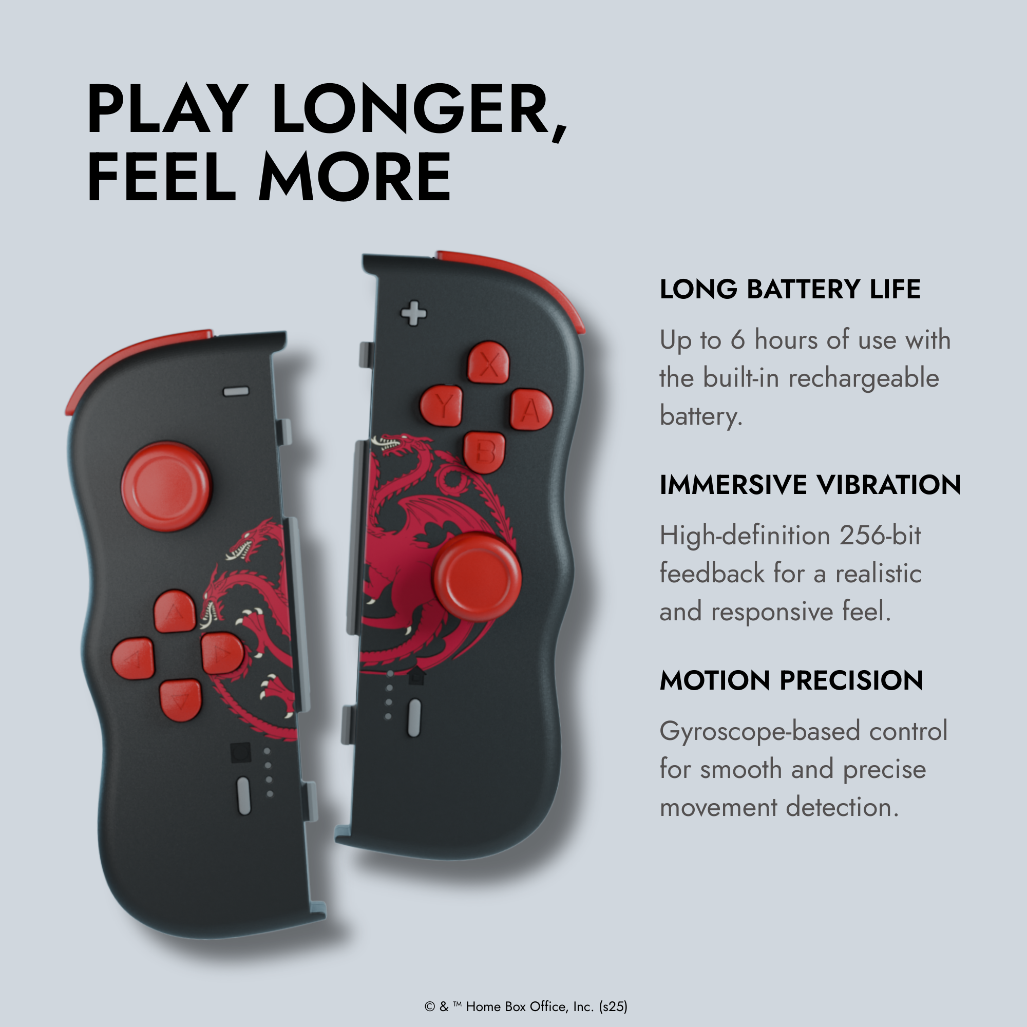 Twinpads controllers for Nintendo Switch™ - Game of Thrones - Targaryen Black