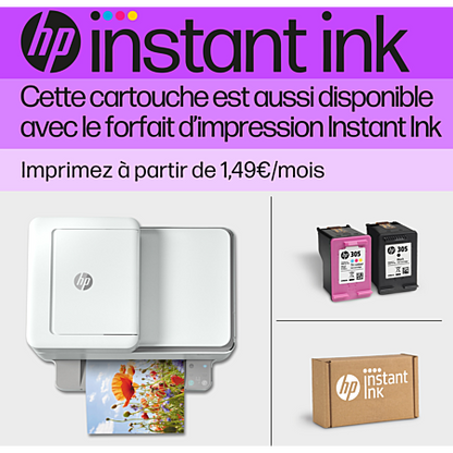 Cartouche d'Encre HP 305 Noire Authentique (3YM61AE)
