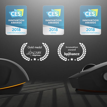 LEXIP PU94 - Wired 3D mouse with internal joystick, thumb joystick and ceramic pads - 6 buttons and 12 programmable macros