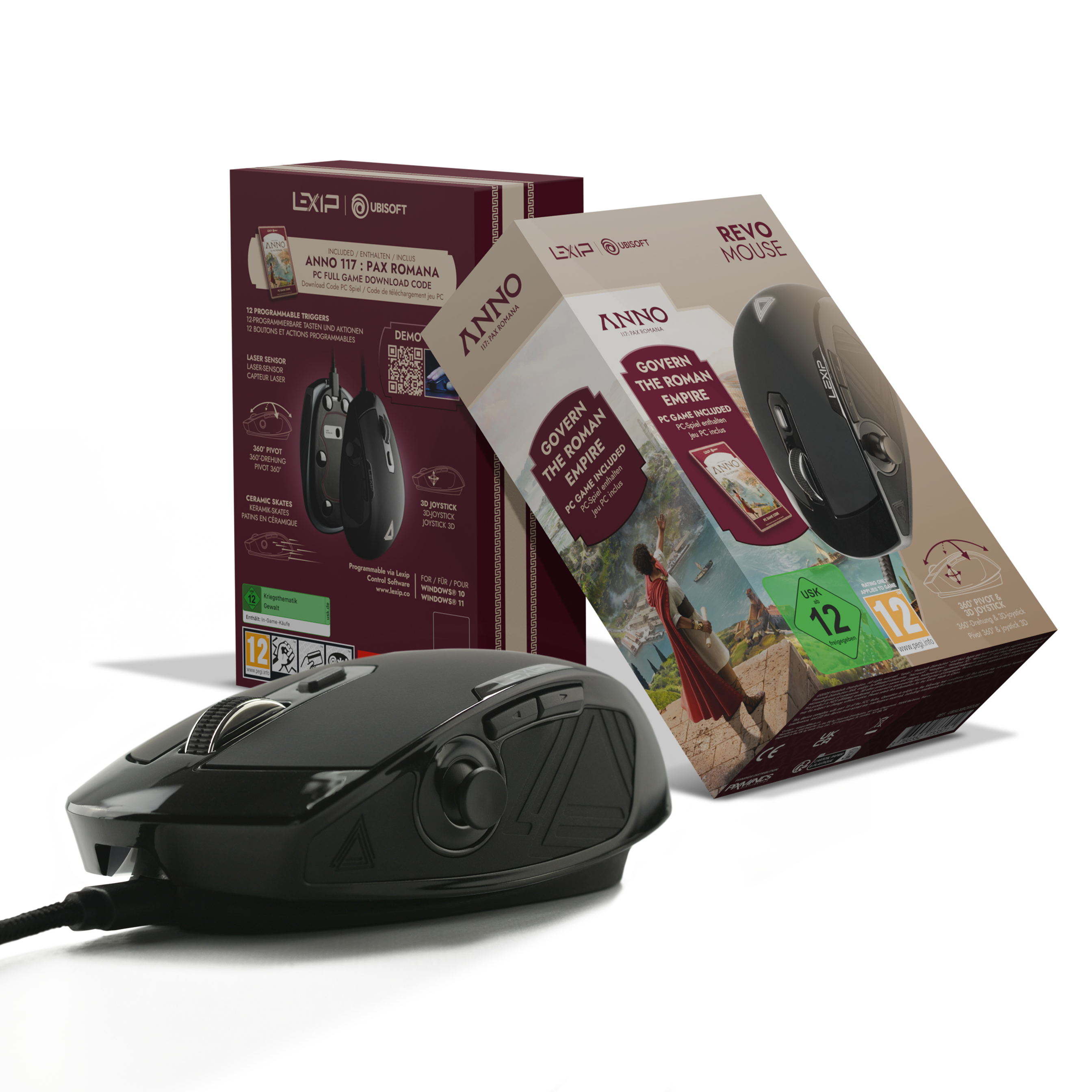 REVO-Maus mit Joystick + PC-Spiel – Anno 117 Edition: Pax Romana