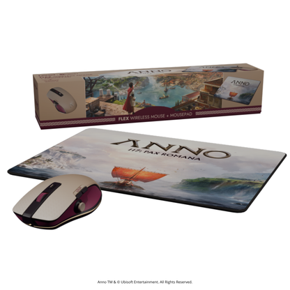 FLEX MOUSE kabellose Maus mit 3D-Joystick und Mauspad – Anno 117 Edition: Pax Romana