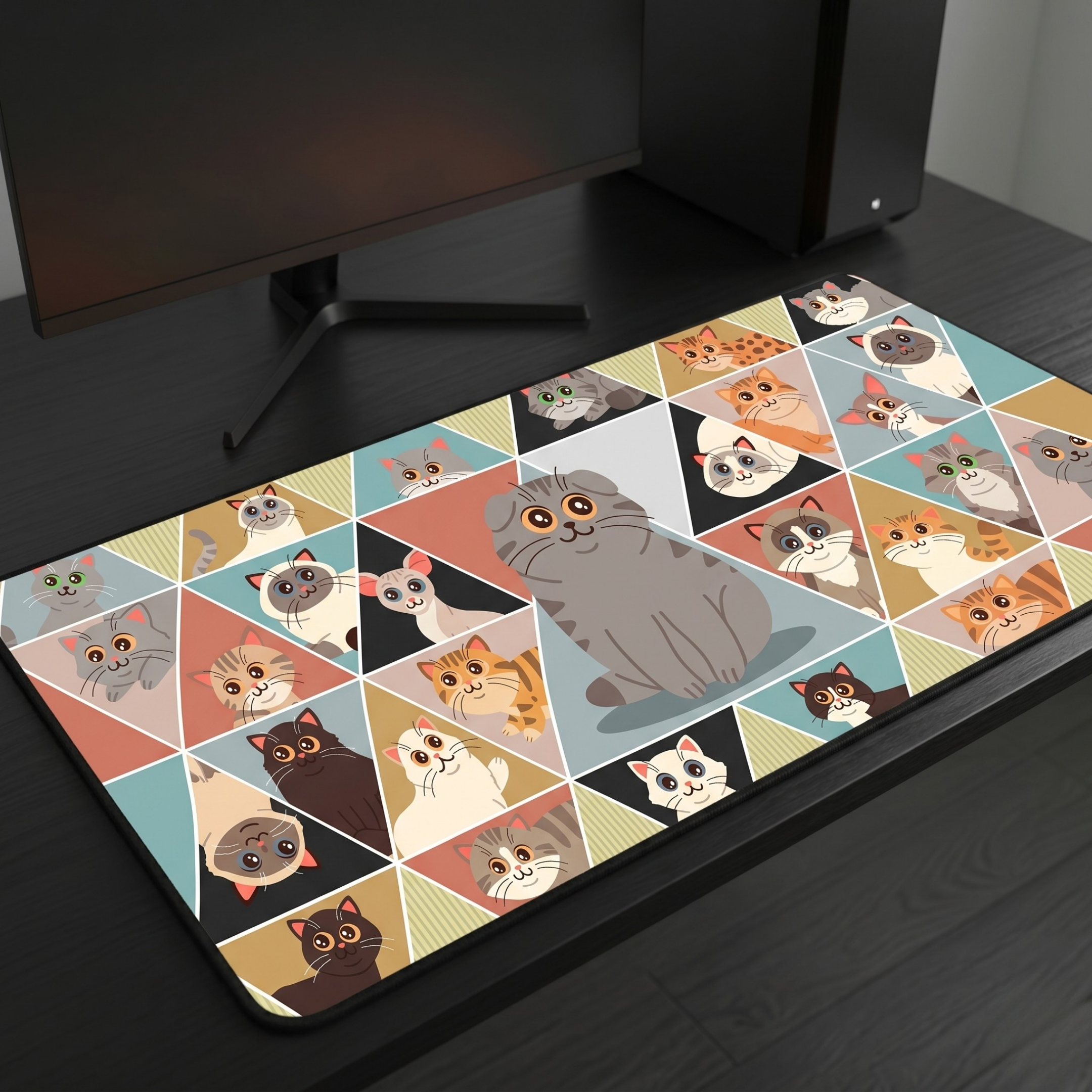 Tapis De Souris Flexible XXL - Lovecat - Surface Souple Micro-texturée