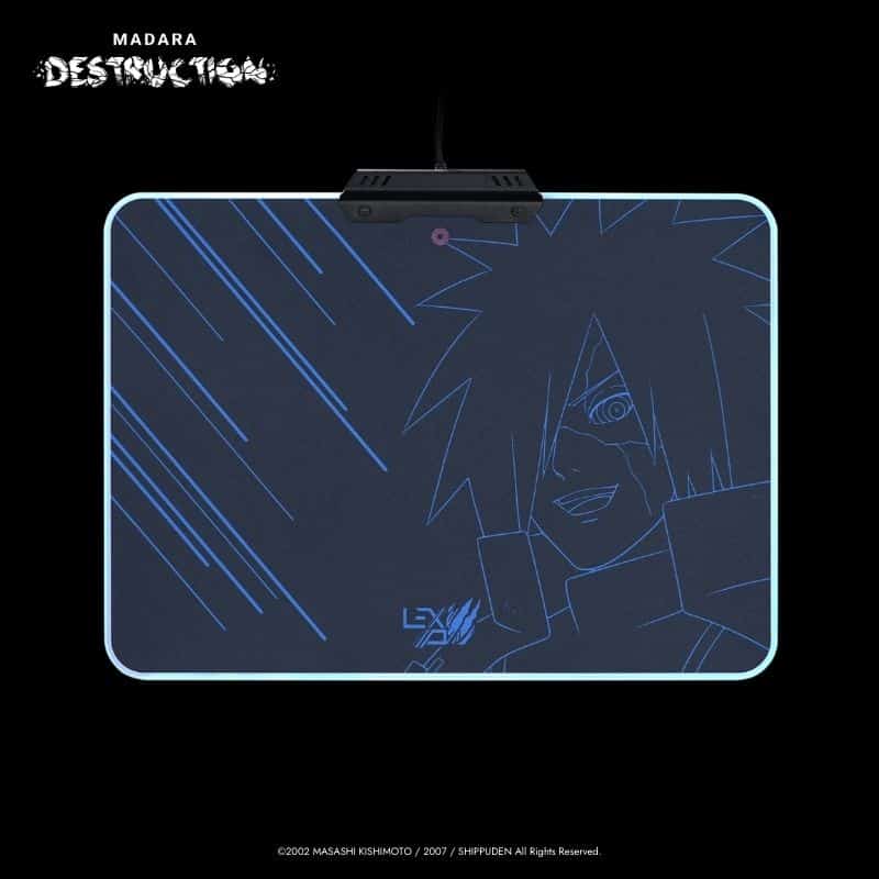 NARUTO SHIPPUDEN MOUSE PAD - With micro-textured hard surface and RGB lighting - MADARA