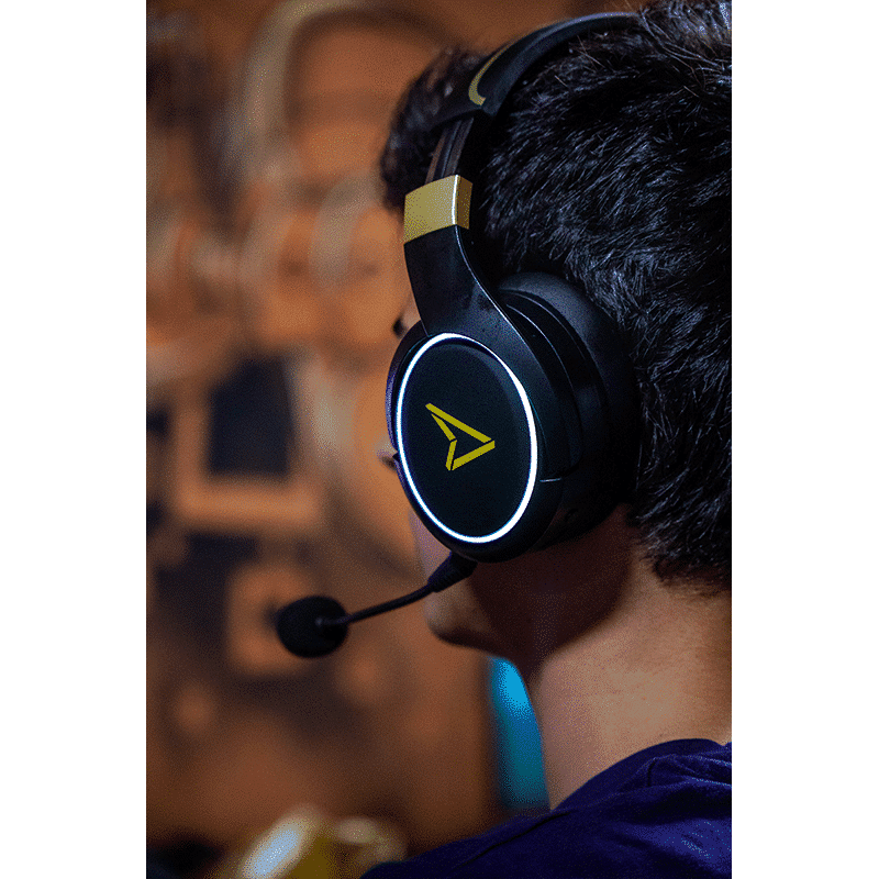 Metaltech Radiance Headphones - Wireless Low Latency, 32h Battery Life - Black and Gold