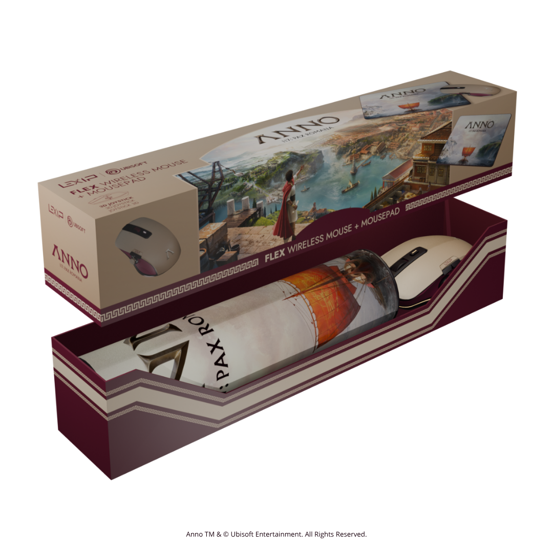 Souris sans fil FLEX MOUSE avec joystick 3D et tapis de souris – Édition Anno 117 : Pax Romana